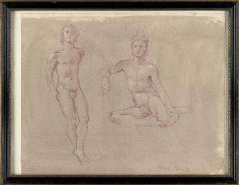 JARED FRENCH Two nude studies.